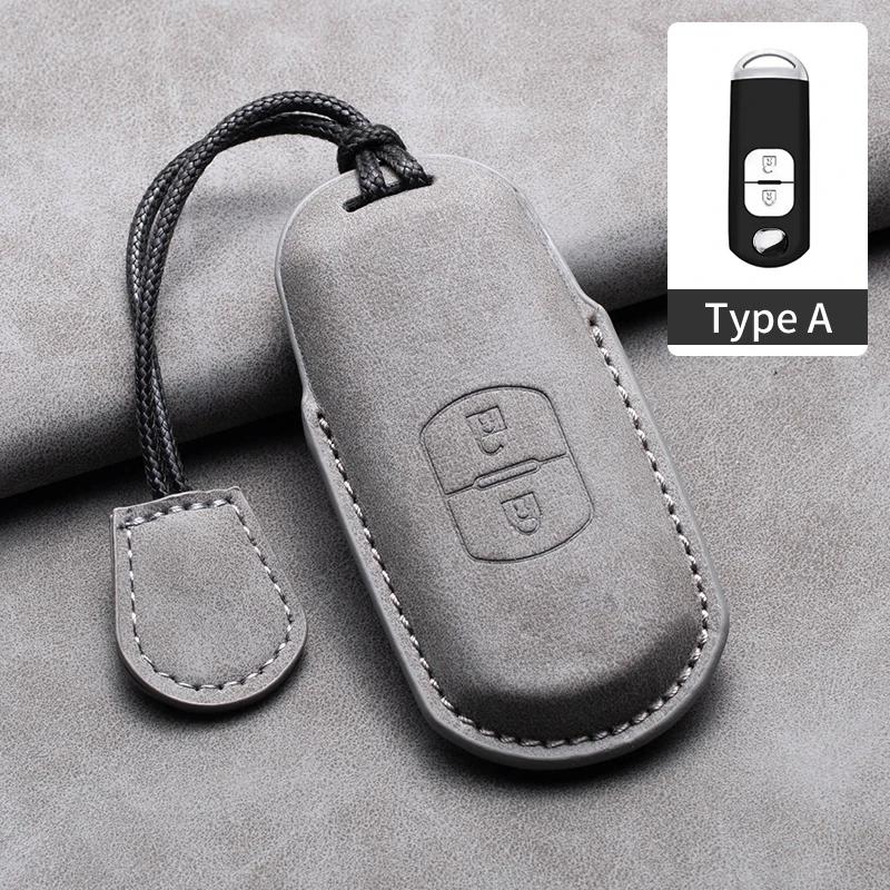 2/3 Buttons Leather Car Key Case Cover for Mazda 2 3 5 6 GH GJ Axela Atenza CX-5 CX5 CX-3 CX-7 CX8 CX-9 2016 2017 2018 CX 2020