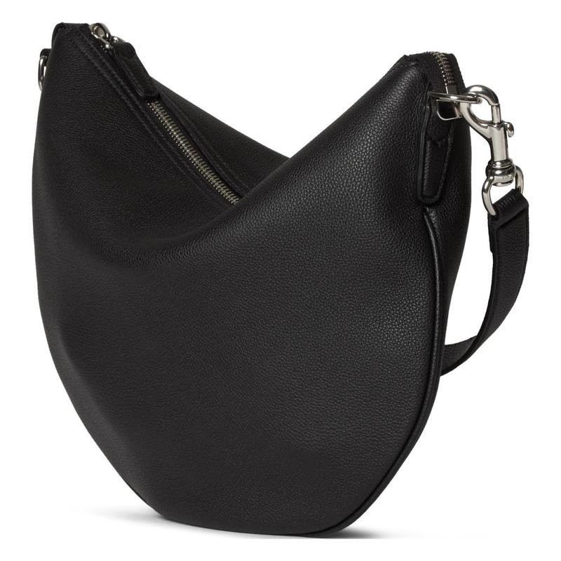 Gucci Body Removable and adjustable shoulder strap with zipper closure, grained soft leather, shoulder crossbody bag, small size, men's black