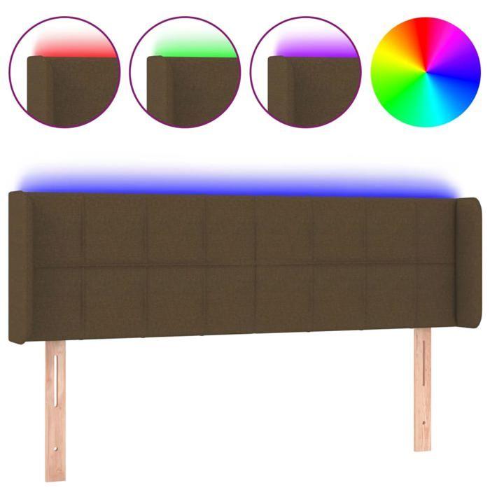 VidaXL LED Headboard Bedroom Furniture Double Bed Accessory Head of Bed Frame Interior Dark Brown 3123237
