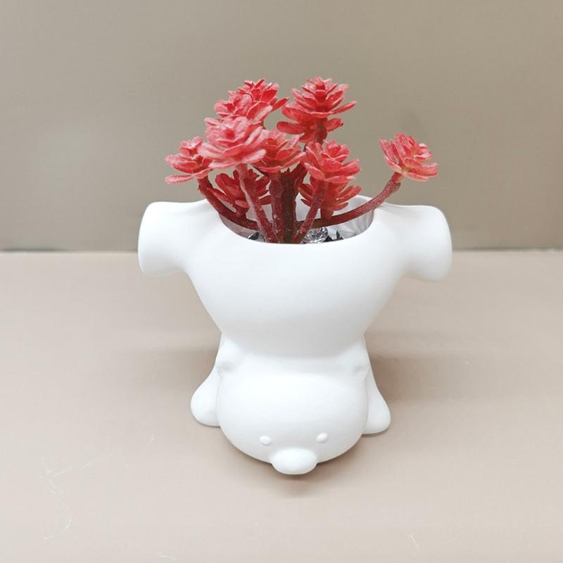 Bear Figurine Silicone Molds For Making Potted Planter Flower Vase Cement Craft Home Decoration Epoxy Resin Project
