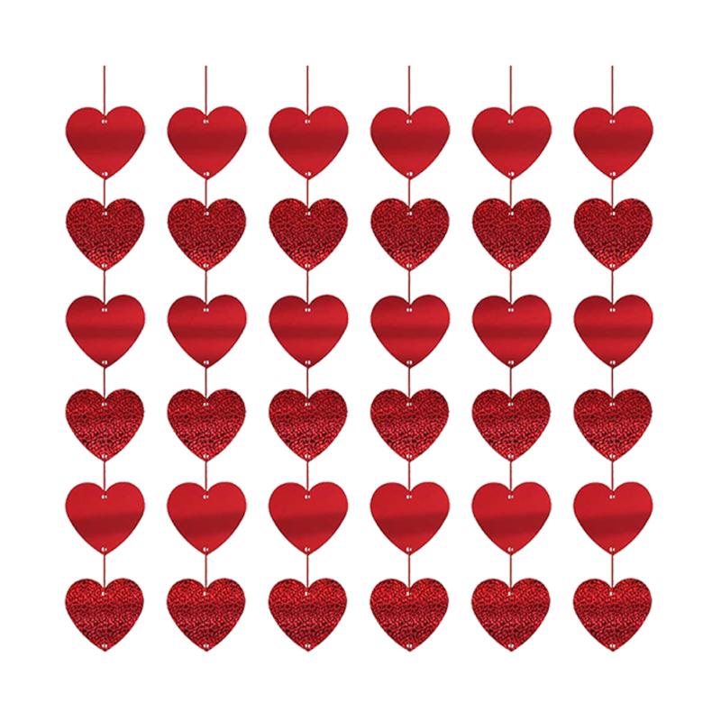 2m Love Shape Řetězec Garland Závěsný Banner Ornamenty Svatební potřeby pro Valentýna Dekorace