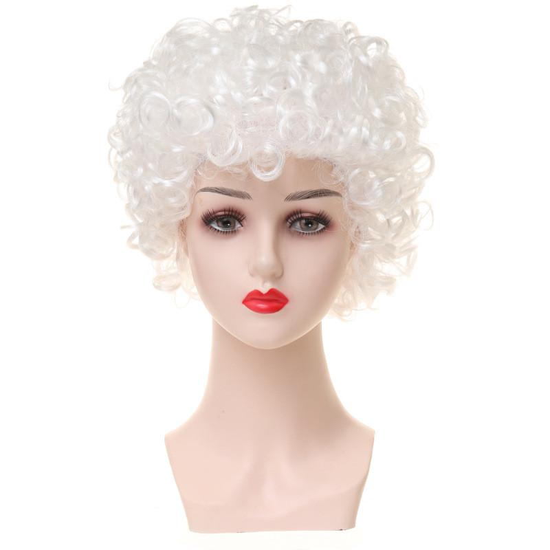 Premium Short Silver Curly Hair Wig Perfect For Halloween Costumes And Dress-up