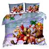 3D Cotton Satin Bedding 160x200cm SANTA CLAUS WITH A BELL