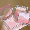 Dynamic! Judydoll Orange Satin Glossy Translucent Wave Pattern Two-Tone Blush Palette That Blends into the Skin