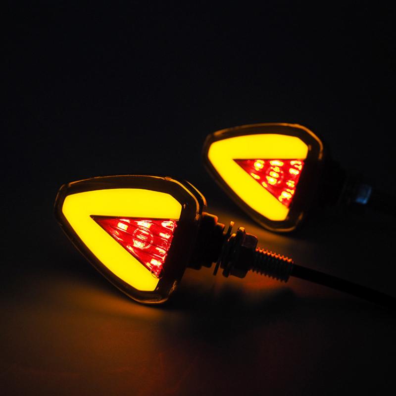 Motorcycle LED Turn Signal DC 12V Dustproof Anti-collision Mini Warning Light for Off-road Motorbike Riding Trips