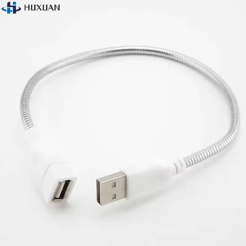 1PCS USB Extension Cable LED Light Fan Power Supply Adapter Male To Female Cable Flexible Metal Hose Cord M20