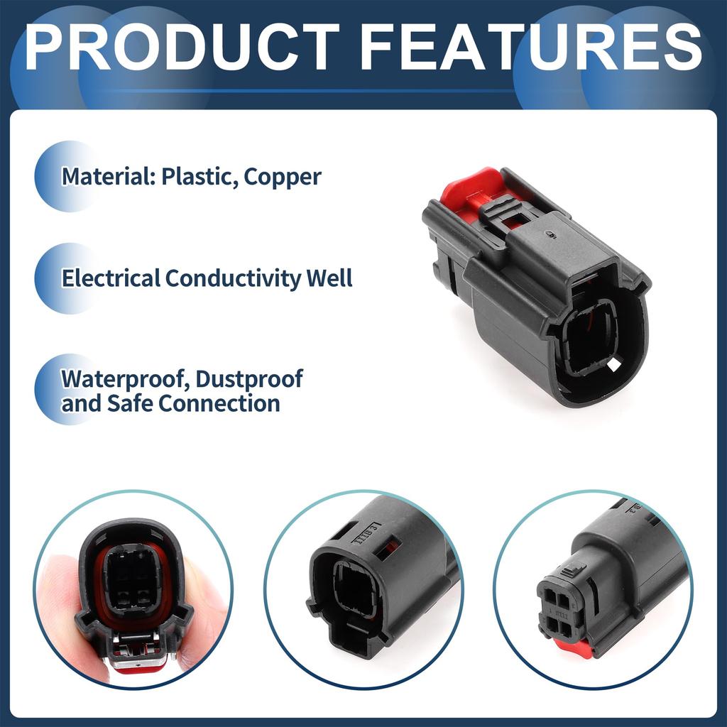 INFINAUTO 1 Set 4 Pin Headlight Waterproof Connector Plug 1.5mm Series Female Wire Terminal