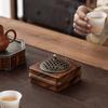South American Walnut Incense Burner, Vintage Solid Wood Sandalwood Incense Burner, Agarwood Plate Incense Burner