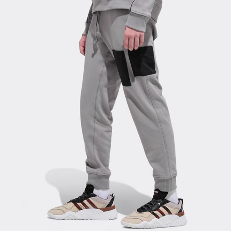 Adidas Originals Fssweatp Sports Lifestyle Series Color Block Design Comfortable Breathable Casual Knitted Sports Pants Men Pants Gray FM2239