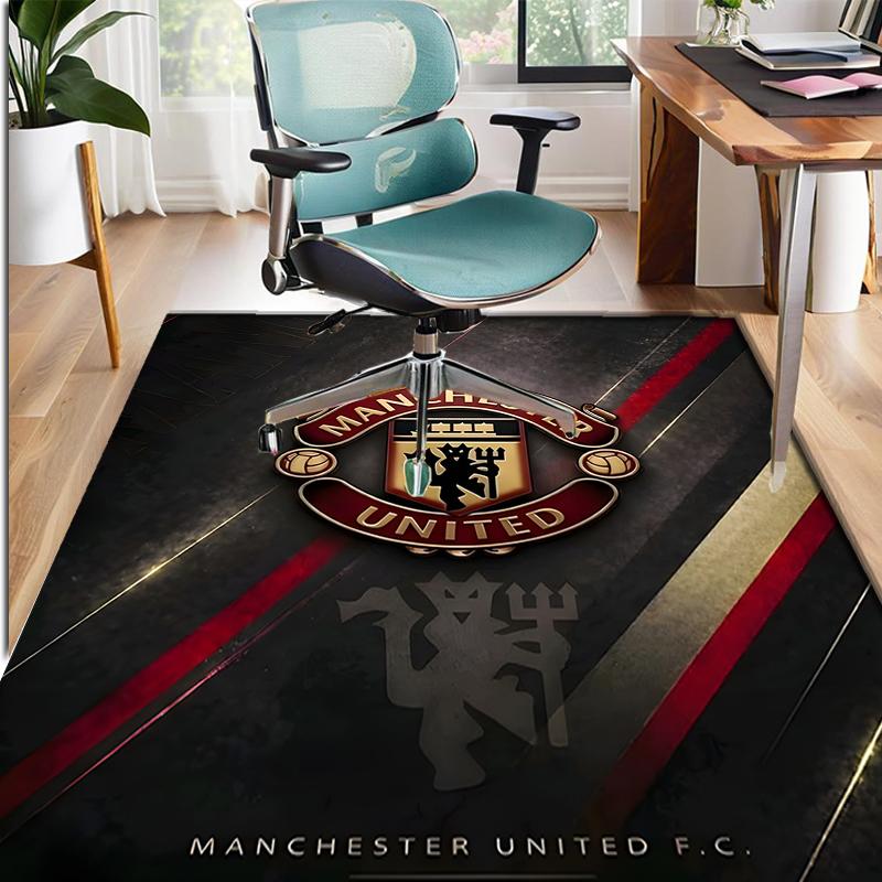 Manchester United F.C Pattern Rug, Indoor/Outdoor Mat, for Picnic, Gameroom, Bedroom, Office, Living Room, Home Decor Carpet, Birthday Gift