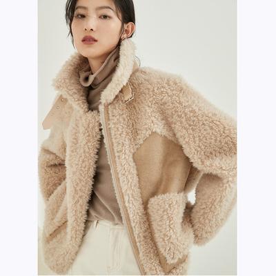 Sheep Fleece Coat Women's Short Style New Fur One Piece Small Lamb Fleece Pellet Coat Loose Fit