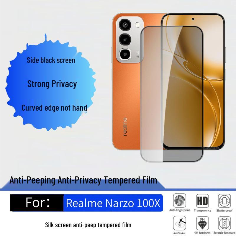 Матовая закаленная пленка Realme Narzo 100X HD Anti-Peep с высокой светопропускаемостью и прозрачной защитой линзы