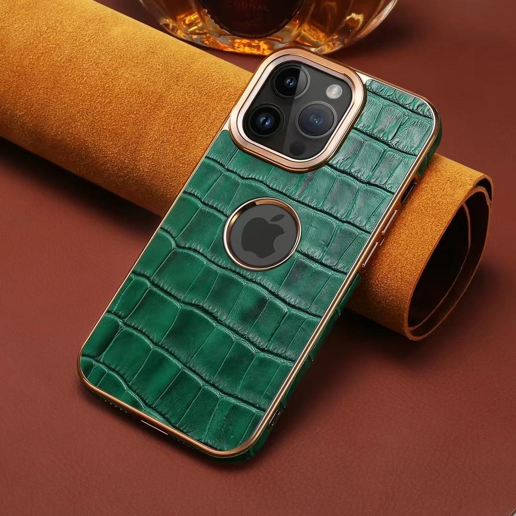 Leather Crocodile Pattern Apple 15promax Phone Case Suitable for IPhone14 Business 13 Anti-drop 12 Leather Case