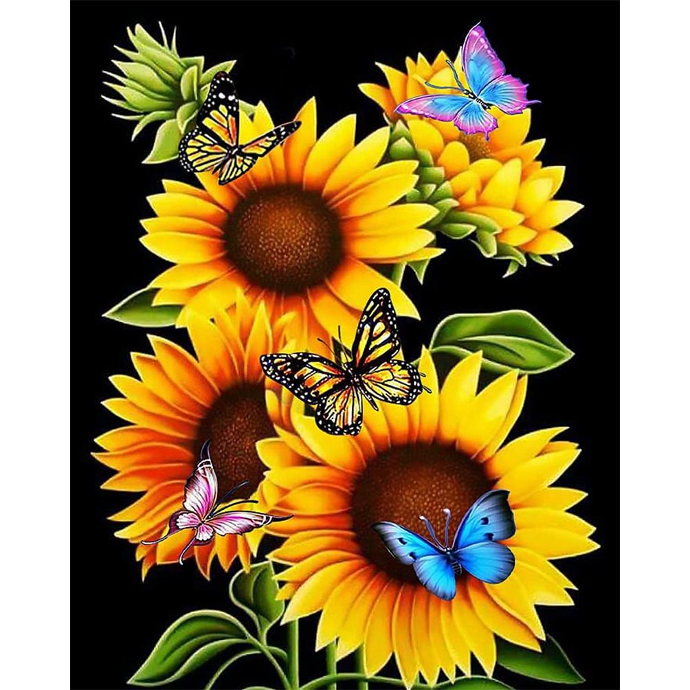 DIY Diamantové malování Krásné květiny Křížkový steh Sada Mozaikové umění Diamantové malování Plný kruh Diamant Domácí dekorace