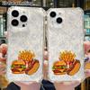 Phone Case: 2D Flat Suitable for iPhone 18 17 16 15 14 13 Pro, Transparent Four Corner Protective Case, Fast Food Combo, Christmas and Halloween Gifts
