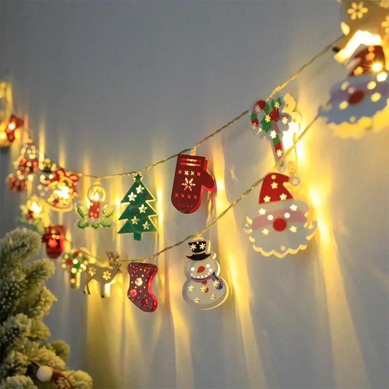 

1Pcs/2Pcs LED Fairy Lights Christmas Tree Deer Socks Gloves Battery-Operated Decorative Lamp Living Room Garden String Lights 1PCS&1.5m 10led