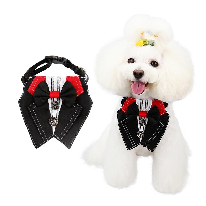 Pet bow tie dog collar suit dress accessories cat collar triangle scarf teddy golden retriever dog scarf