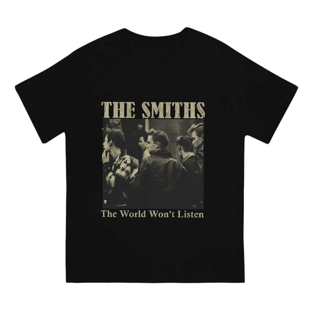

Вінтажна чоловіча футболка The Smiths у стилі малювання олівцем, музична повсякденна футболка з чистої бавовни, футболка з круглими рукавами, одяг з принтом M