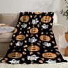 1pc Halloween Themed Pumpkin and Ghost Pattern Blanket, Polyester Fabric, Machine Washable, Suitable for Bedroom and Living Room