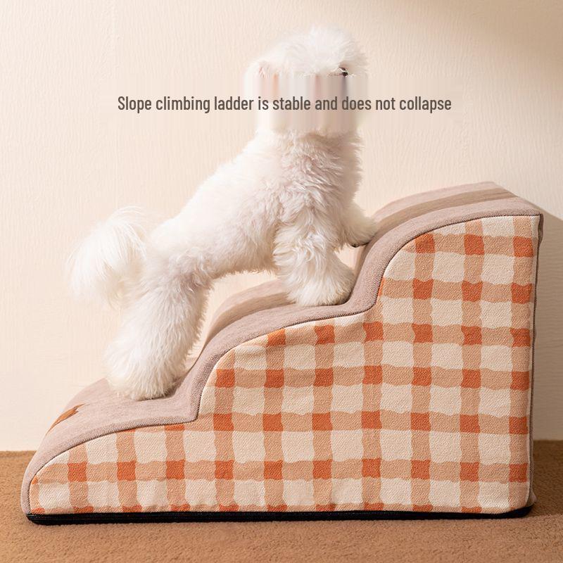 Pet Bedside Stairs for Small Dogs and Cats - Removable & Washable Steps