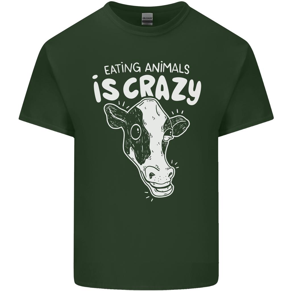 Eating Animals Is Crazy Vegetarian Vegan Unisexs Light Cotton TShirt