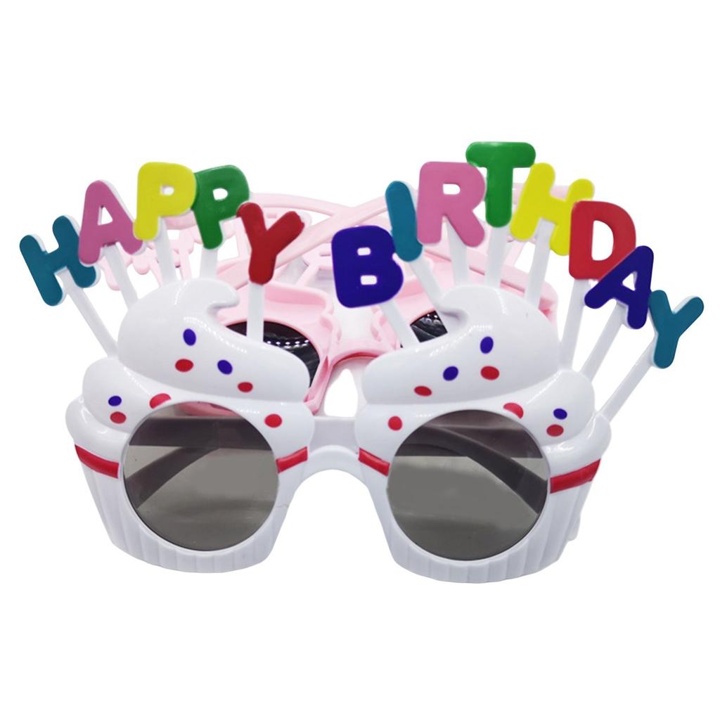 Novelty Birthday Cake Shaped Sunglasses Party Accessory Fun Costume Glasses for Celebration Events and Themed Gatherings