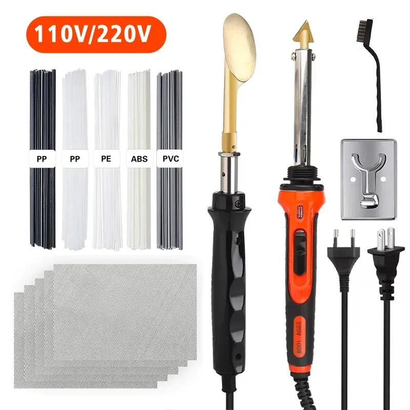 Pro Plastic Repair Soldering Iron 220V/110V for Car Bumper & Damaged Plastic Temperature Adjustable Include PP/PE/ABS/PVC Solder