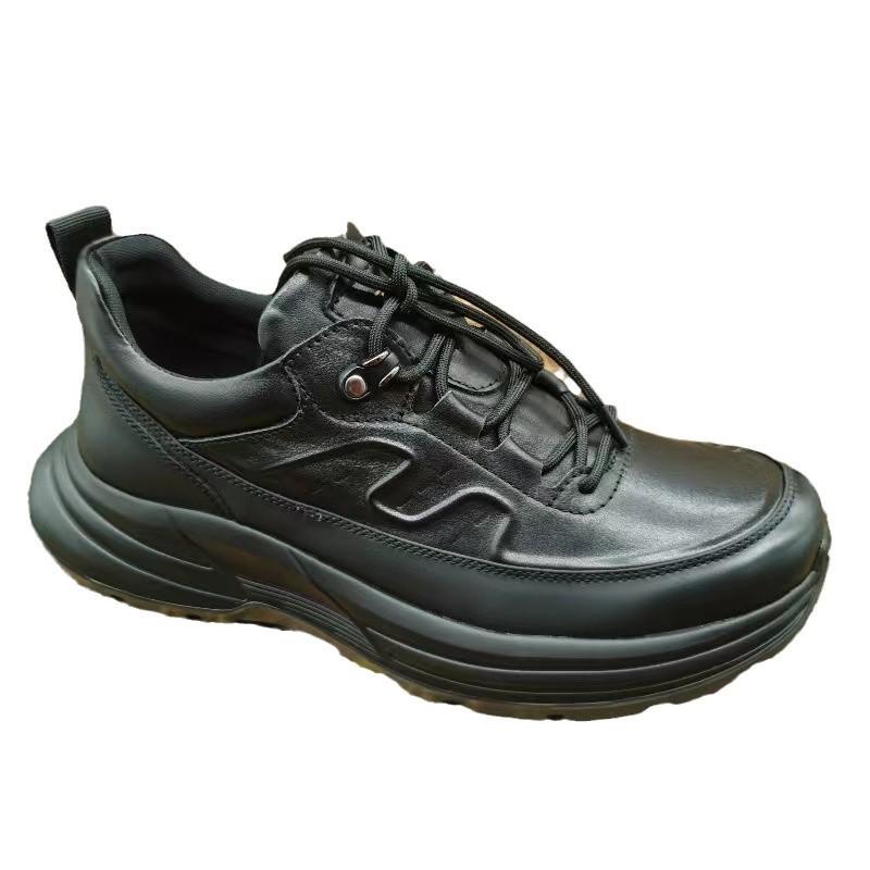 High-end leather autumn sports leather shoes men's cowhide round head trend fashion casual men's leather shoes