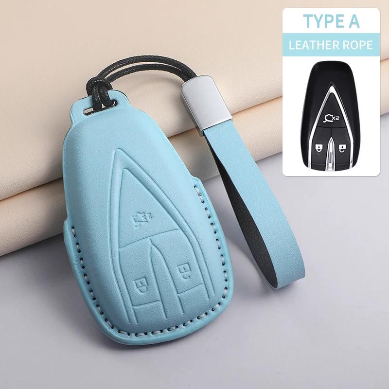 For Changan UNIT UNIK CS35PLUS CS55 PLUS CS75 PLUS Oshan X7 X5 Car Keychain Protective Cover PU Leather Car Key Case Cover