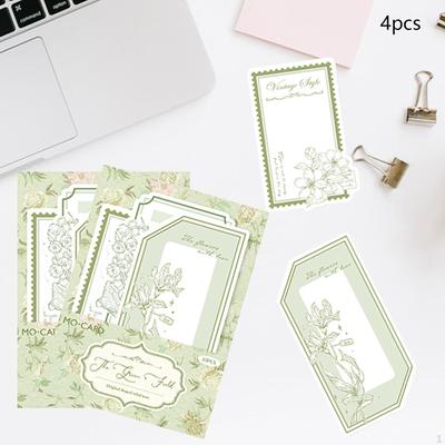 4 Pieces Embossed Notes Journal Decoration Collages Crafts Decorating Creative Elegant Art Scrapbook