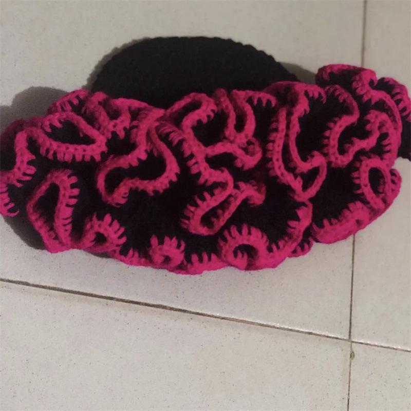 Crochet Halloween Party Funny Style Parent-child Horn Hat Ski Mask Woolen Hat