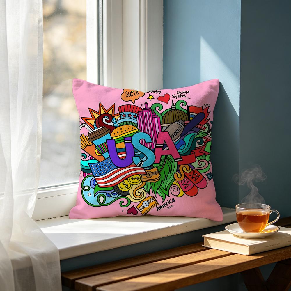 Art SSummer Fruit Bow Slogan Cushion Cover Cushion Cover Set Pcs x x x Pillowcase Decorative Sofa Home Decor