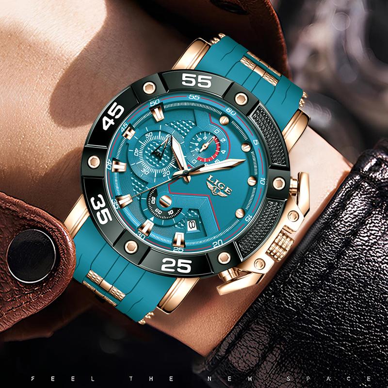 Fashion Silicone Watch For Men Military Sports Waterproof Men's Quartz Wristwatches Casual Quartz Chronograph Montre Homme