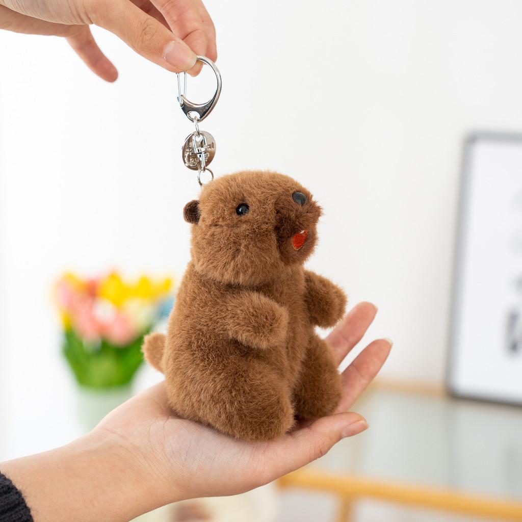Marmota Key Plush Chain Pendant With Sound For Backpack Decoration And Idea Gift