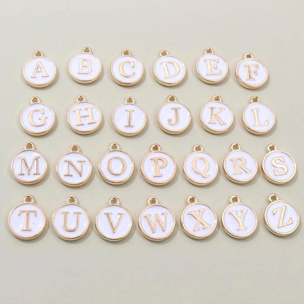 26-Piece A-Z Oil Drip Letter Charms for DIY Jewelry Accessories - Bracelets & Necklaces