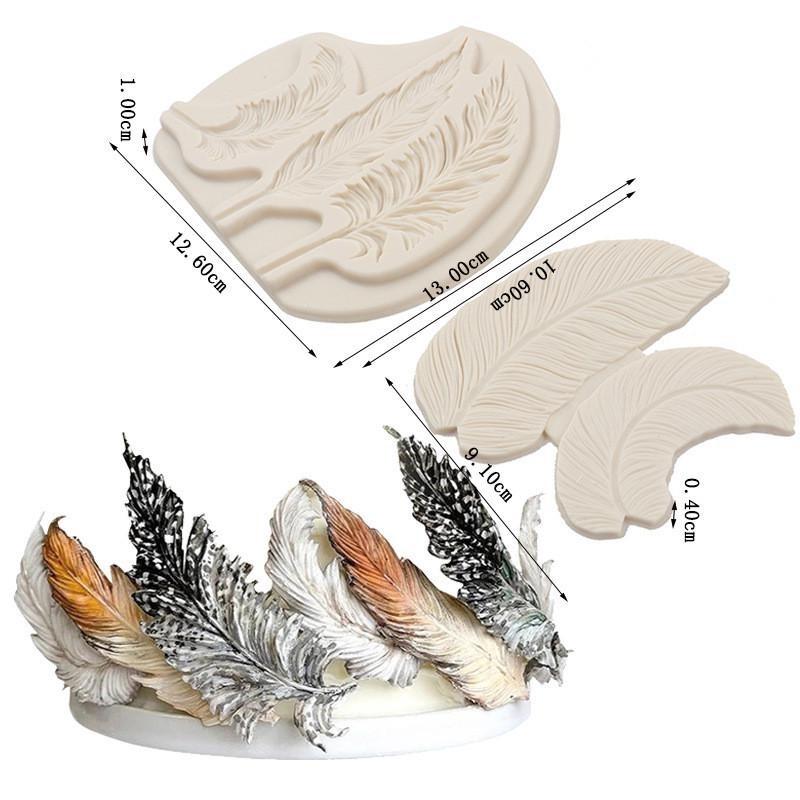 Fjäderblad Silikonform Fondant Tårtdekoreringsverktyg Godislera Choklad Gumpaste Form Sugarcraft Kök Bakverktyg
