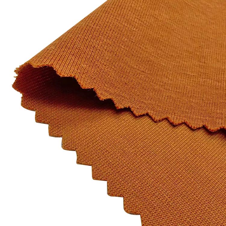 22019 New Developed 49% Organic Cotton 21% Hemp 30% SORONA Eco-Friendly Single Jersey Fabric for Bedding & Bags