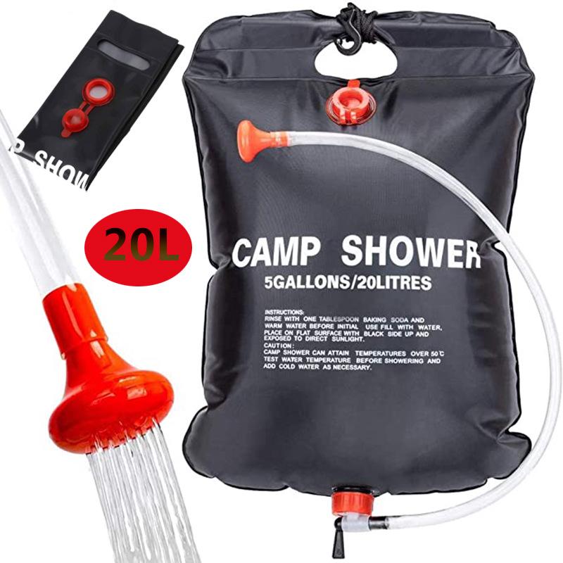 Solar Camping Shower Bag - Portable Outdoor PVC Water Storage, 20L/40L Capacity for Bathing