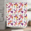 Modern Bathroom Decor: Brightly Colored Bird Print Shower Curtain For Home Decoration Purple, Pink, Orange Green