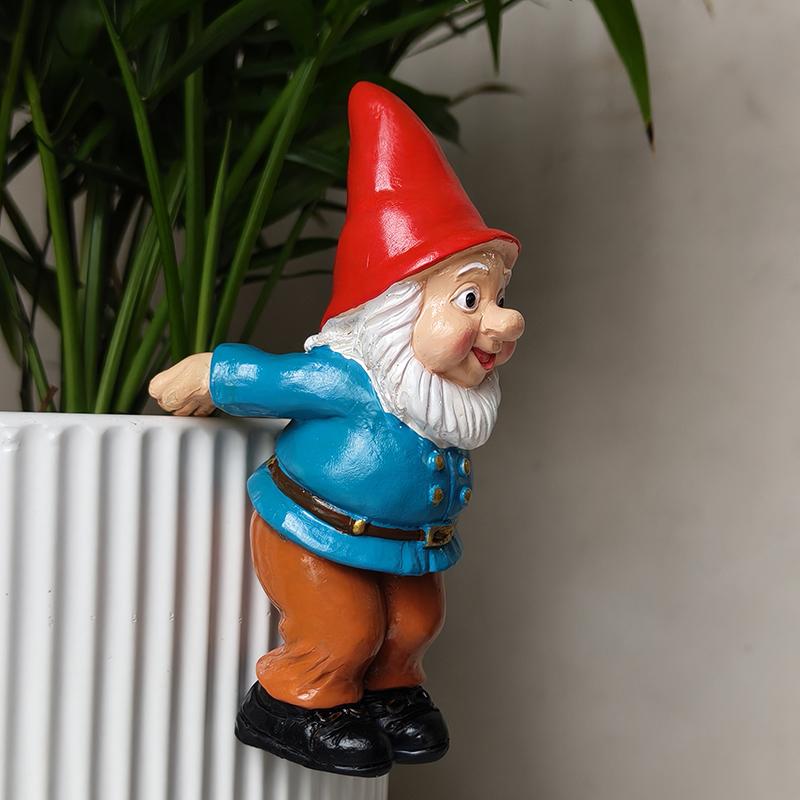 Decorazioni Gnomi per Piante per Vasi, Statuetta Gnomo da Appendere in Resina, Carini Gnomi Arrampicanti Abbraccia Vasi da Fiori Giardino da Appendere