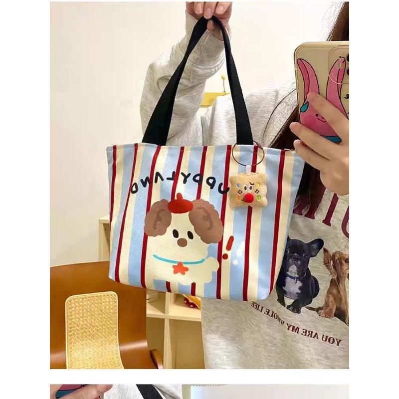 Cute Canvas Tote: 2025 Puppy & Chinese Style for Moms & College Students