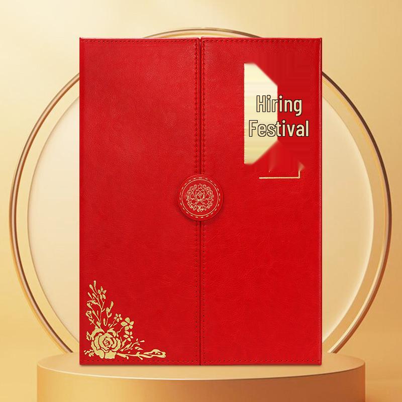 Three-Fold High-End Leather Appointment & Award Certificate Case Customization