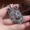 Fashion Vintage Viking Wolf Head Pendant for Men Boy Punk 316L Stainless Steel Animal Amulet Necklace Jewelry Gift