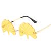 Leaf Shape Women Sunglasses Rimless Hip Hop Style New Stylish Sun Glasses Men European American Women's Sunglasses