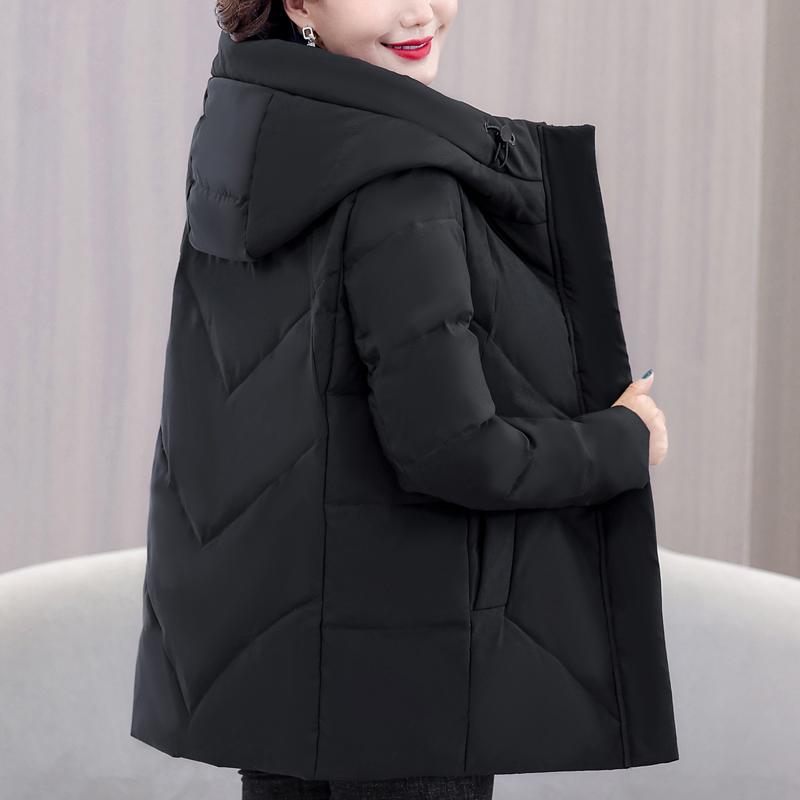 Middle Age Women's Down Coats Winter Vintage Parkas Hooded Plus Size Elegant Loose Thick Warm Down Jackets Woman Outerwears
