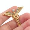 Zinc Zinc Alloy Angel Wings Brooches Rhinestone Shirt Collar Lapel Pin Sweet Men's Badge Pin  Teenage