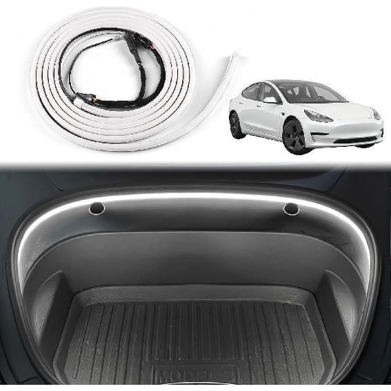 Universal for Tesla Model 3 Y 2021-2023 12V Front Trunk Frunk LED Ambient Surround Light Flexible Silicone Strip Decorative Lamp Neon Lights 4