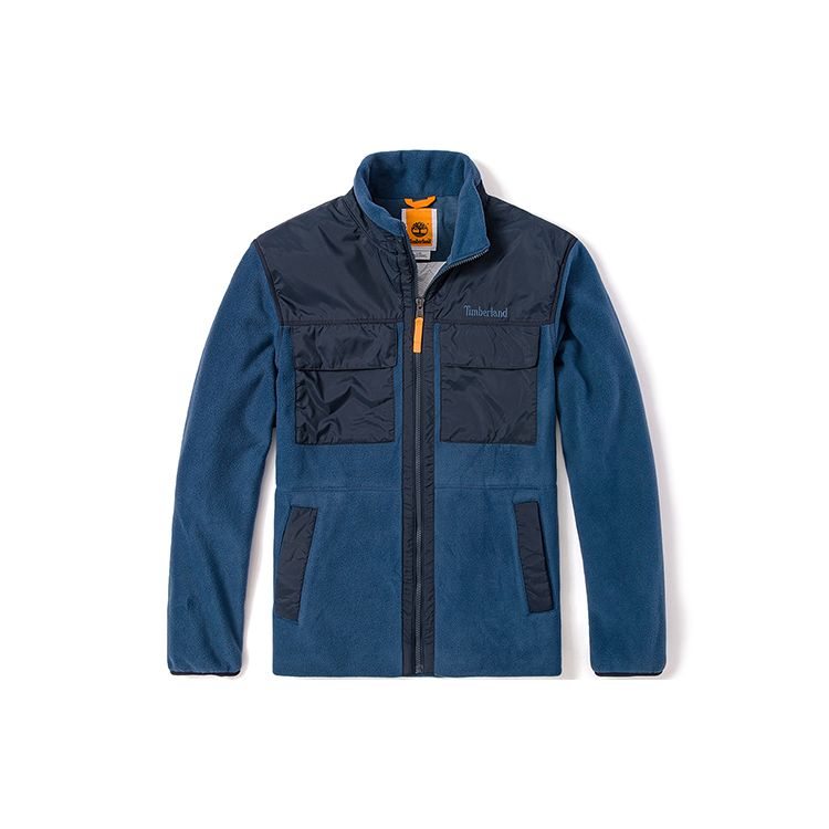 

Timberland Men s Color Block Fleece Jacket Navy Blue A69M9-Z02 S
