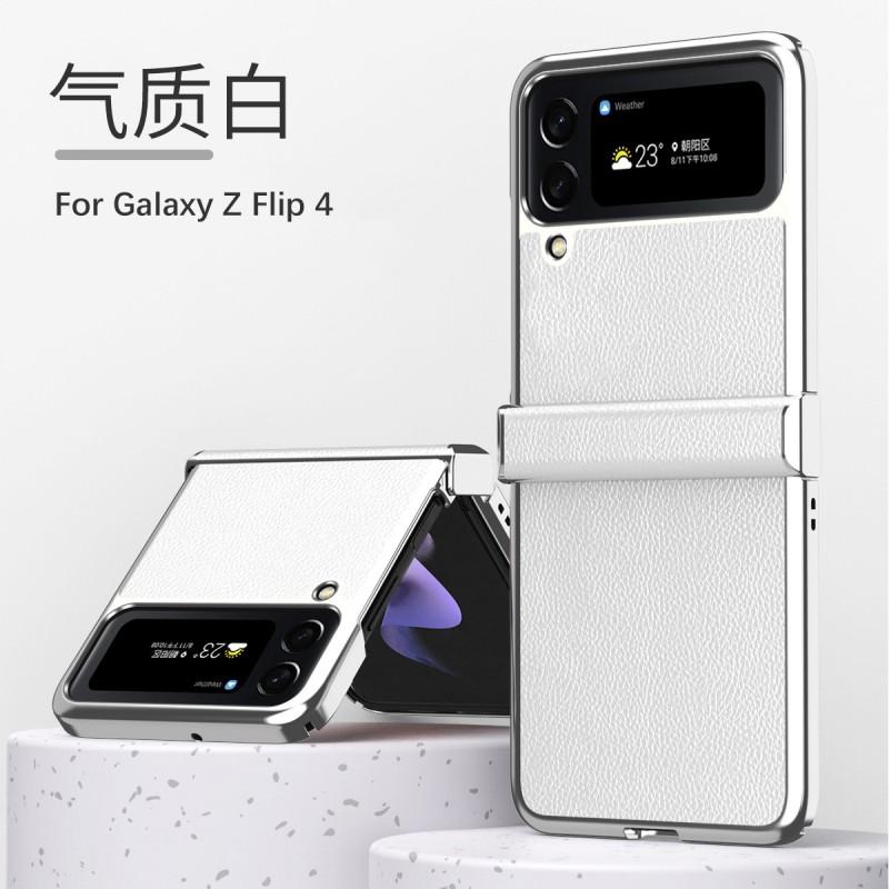 Galaxy Z Flip4 Case Full Coverage Leather PC Cover With Hinge Protection Anti-Scratch Drop Proof Women Men