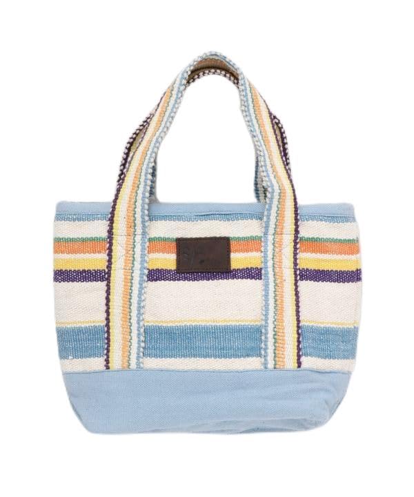 

NQTP5112 [Chaihane] Border Woven Mini Tote Bag OCEAN